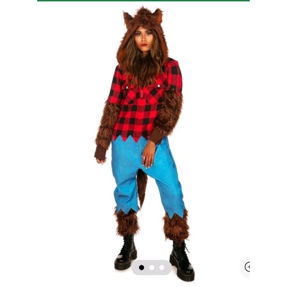 TIPSY ELVES Warewolf Werewolf JUMPSUIT Costume Women's Size Large